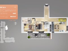 Piata Sudului 89.12 mp utili apartament 3 camere